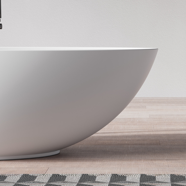 Quality Wholesale Unique Design Freestanding Solid Surfece Egg Shape Bathtub QJ-R0803