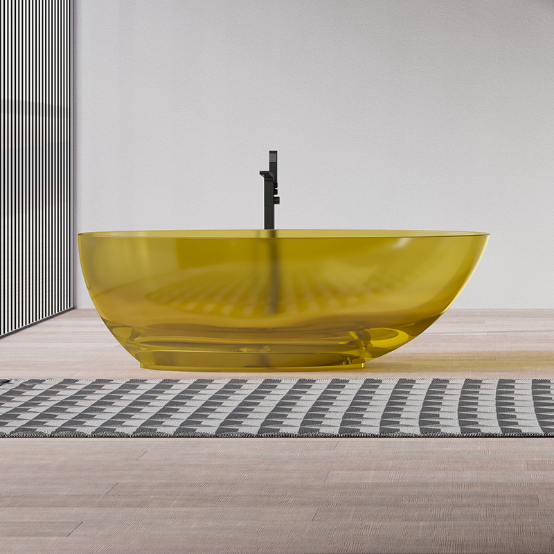 Popular Wholesale Designer Egg Shape Transparent Resin Bathtub QJ-R0803T