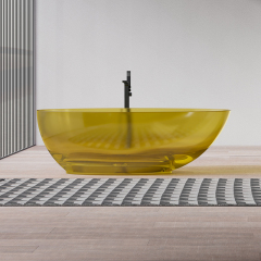 Popular Wholesale Designer Egg Shape Transparent Resin Bathtub QJ-R0803T