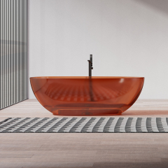 China Wholesale Factory Egg Shape Transparent Resin Bathtub QJ-R0801T