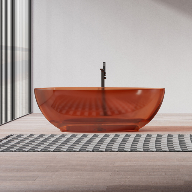 China Wholesale Factory Egg Shape Transparent Resin Bathtub QJ-R0801T