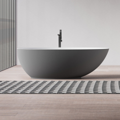Quality Wholesale Unique Design Freestanding Solid Surfece Egg Shape Bathtub QJ-R0803
