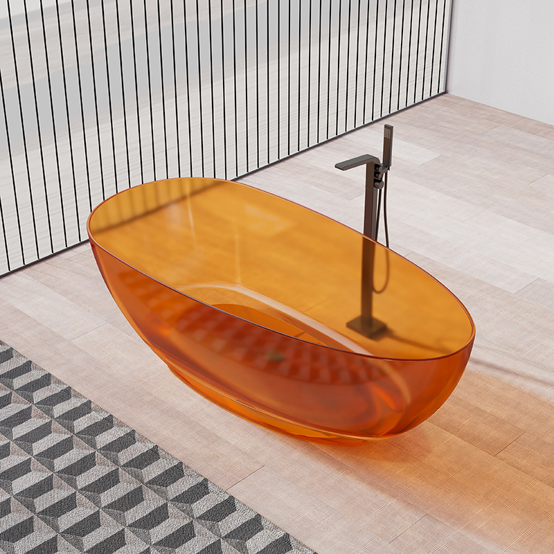 China Wholesale Factory Egg Shape Transparent Resin Bathtub QJ-R0801T