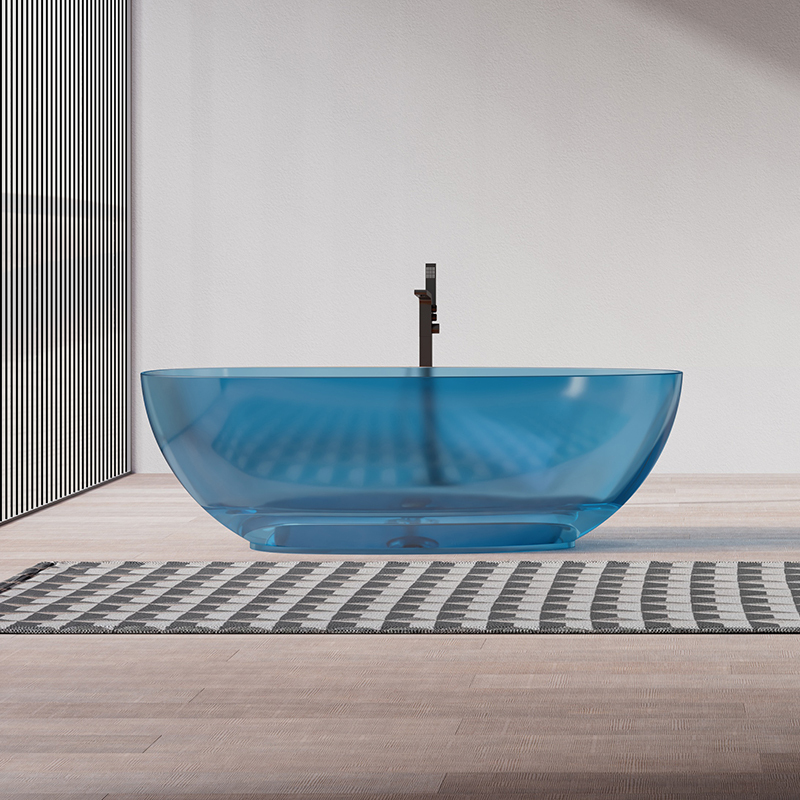 China Wholesale Factory Egg Shape Transparent Resin Bathtub QJ-R0801T