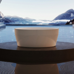 Factory Directory Fluted Round Freestanding Acrylic Bathtub HY-7189