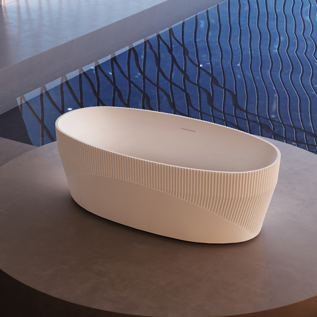 Factory Wholesale Fluted Oval Freestanding Acrylic Bathtub HY-7188