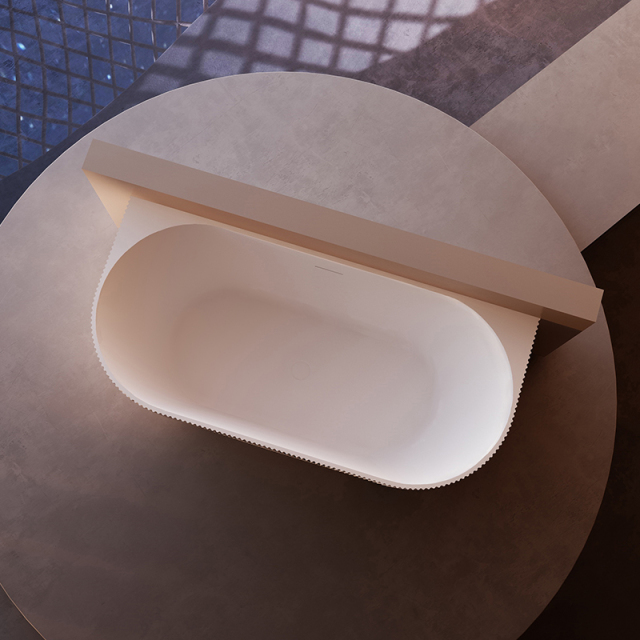 Wholesale High End Quality Fluted Back to Wall Oval Acrylic Bathtub HY-7186