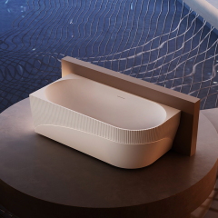 Hot Style Wholesale Striped Back to Corner Acrylic Bathtub HY-7183