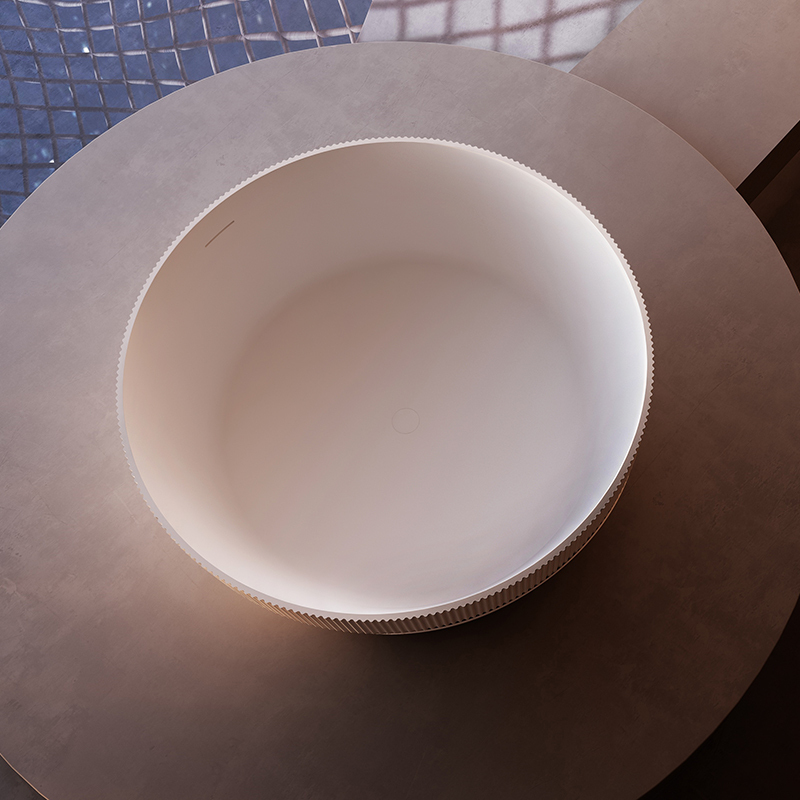 Factory Directory Fluted Round Freestanding Acrylic Bathtub HY-7189