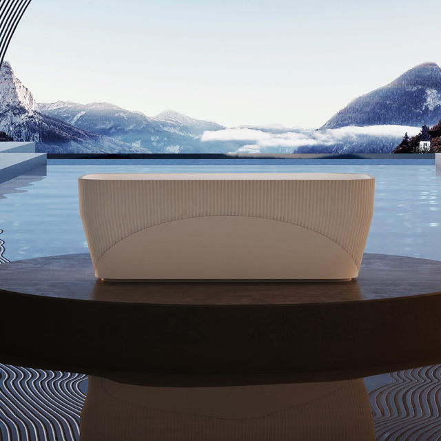 Popular Wholesale Designer Striped Freestanding Rectangular Acrylic Bathtub HY-7182