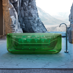 Popular Wholesale Designer Air Bubble Massage Transparent Resin Bathtub QJ-R0701TM