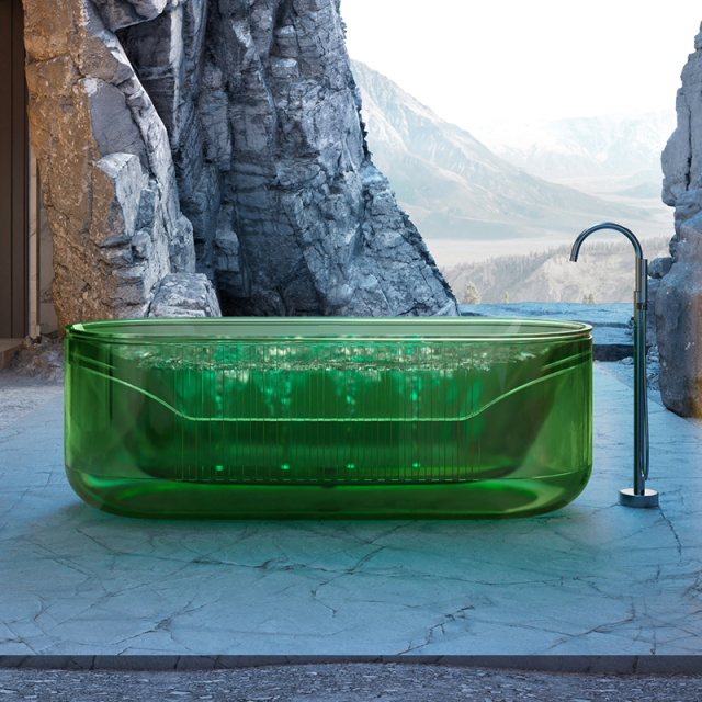 Popular Wholesale Designer Air Bubble Massage Transparent Resin Bathtub QJ-R0701TM