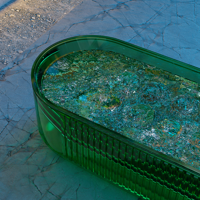 Popular Wholesale Designer Air Bubble Massage Transparent Resin Bathtub QJ-R0701TM