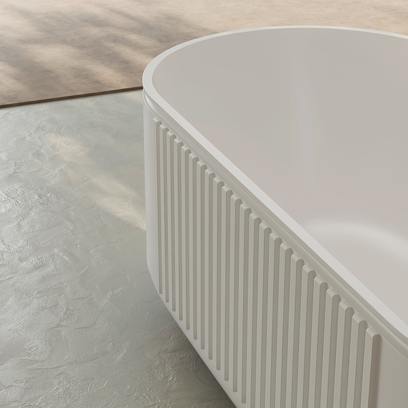 China Wholesale Factory Freestanding Solid Surfece Wide Fluted Bathtub QJ-R0701
