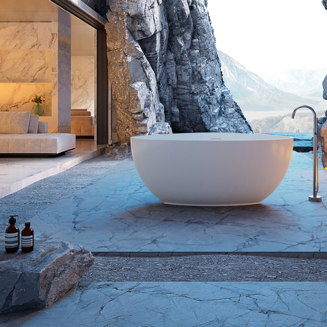 Wholesale High End Quality Freestanding Unique Shape Artificial Stone Bathtub QJ-R0791