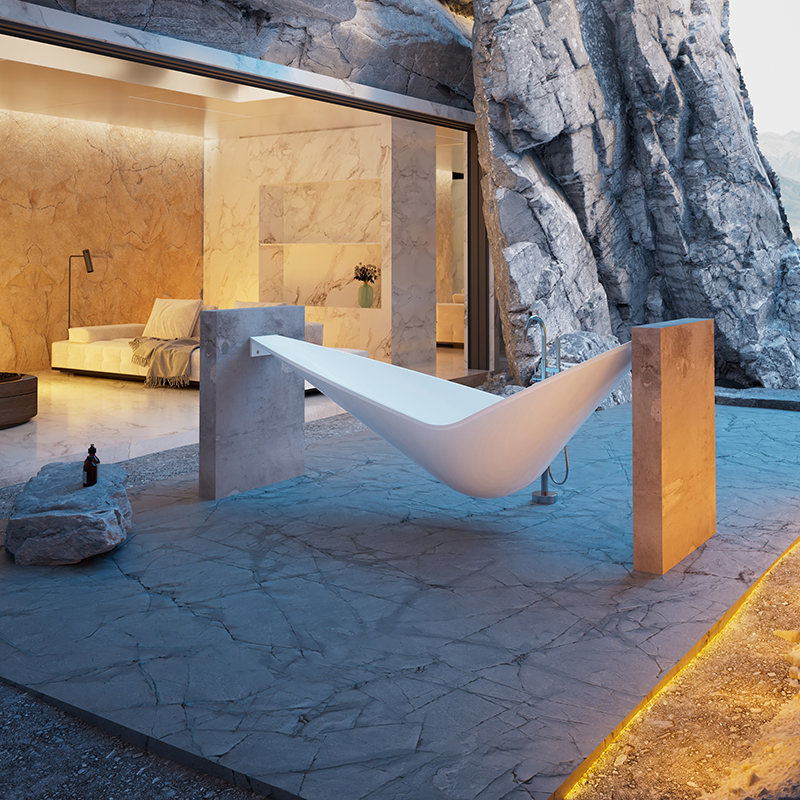 Factory Supply Quality Assurance Solid Surfece Flooting Hammock Bathtub HR-8888