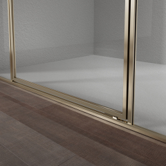Popular Wholesale Designer Luxury Pivot Brushed Gold Glass Shower Door WBL03-S-31