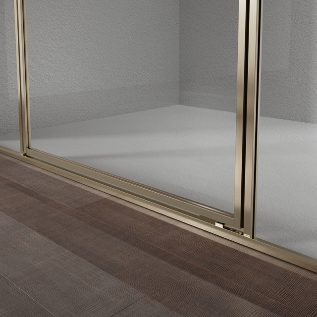 Popular Wholesale Designer Luxury Pivot Brushed Gold Glass Shower Door WBL03-S-31