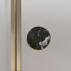Popular Wholesale Designer Luxury Pivot Brushed Gold Glass Shower Door WBL03-S-31