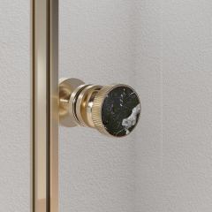 Popular Wholesale Designer Luxury Pivot Brushed Gold Glass Shower Door WBL03-S-31