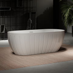 Hot Style Wholesale Freestanding Fluted Acrylic Bathtub HY-7001