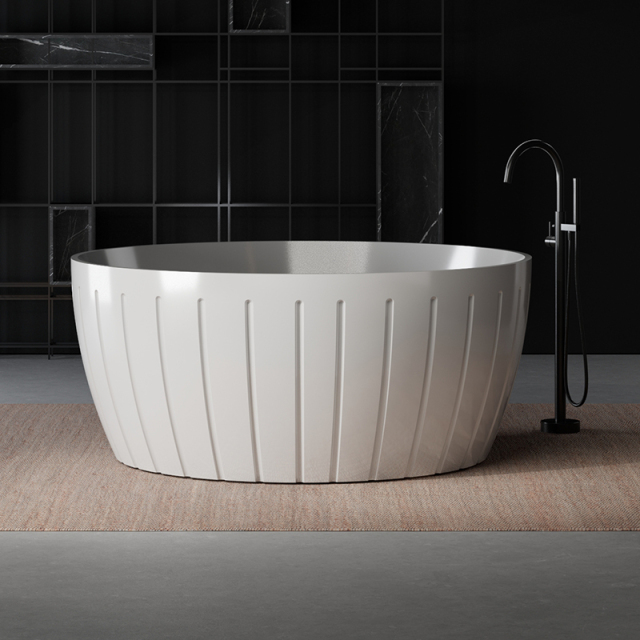 Wholesale High End Quality Fluted Round Freestanding Acrylic Bathtub HY-7009
