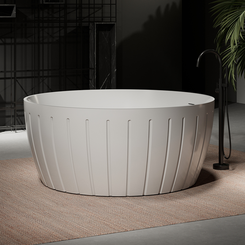 Wholesale High End Quality Fluted Round Freestanding Acrylic Bathtub HY-7009