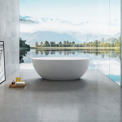 Quality Wholesale Unique Design Freestanding Solid Surfece Oval Bathtub QJ-R0807