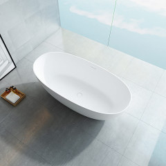 Quality Wholesale Unique Design Freestanding Solid Surfece Oval Bathtub QJ-R0807