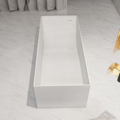 Factory Supply Quality Assurance Freestanding Solid Surface Rectangular Bathtub QJ-R0872
