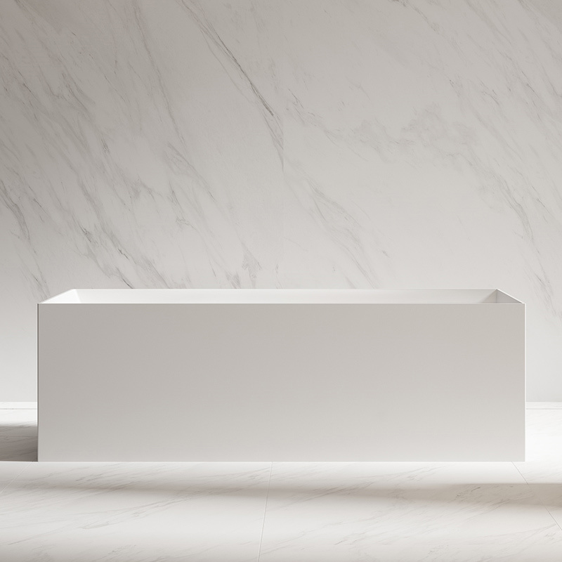 Factory Supply Quality Assurance Freestanding Solid Surface Rectangular Bathtub QJ-R0872