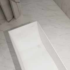 Factory Supply Quality Assurance Freestanding Solid Surface Rectangular Bathtub QJ-R0872