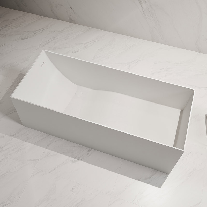 Factory Supply Quality Assurance Freestanding Solid Surface Rectangular Bathtub QJ-R0872