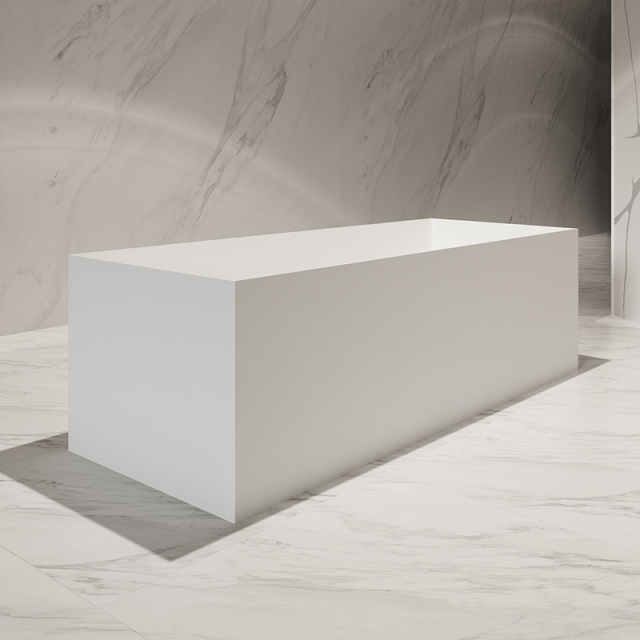 Factory Supply Quality Assurance Freestanding Solid Surface Rectangular Bathtub QJ-R0872
