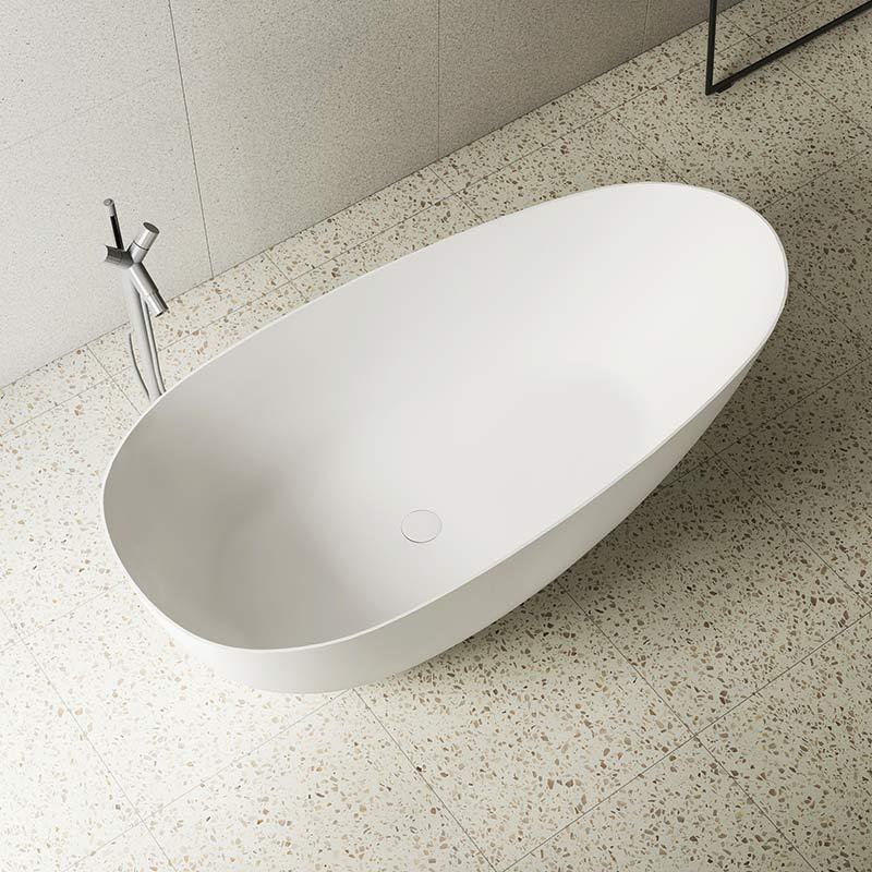 Wholesale Price Freestanding Solid Surface Egg Shape Bathtub QJ-R0866