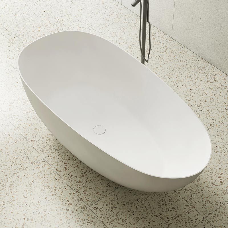 Wholesale Price Freestanding Solid Surface Egg Shape Bathtub QJ-R0866