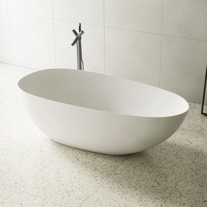 Wholesale Price Freestanding Solid Surface Egg Shape Bathtub QJ-R0866