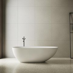 Wholesale Price Freestanding Solid Surface Egg Shape Bathtub QJ-R0866