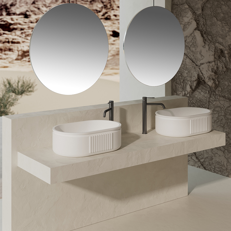 Wholesale Fashion Solid Surface Above counter Bathroom Sink QJ-RA0701