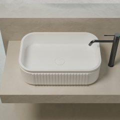 Wholesale High End Quality Solid Surface Above counter Bathroom Sink QJ-RA0702