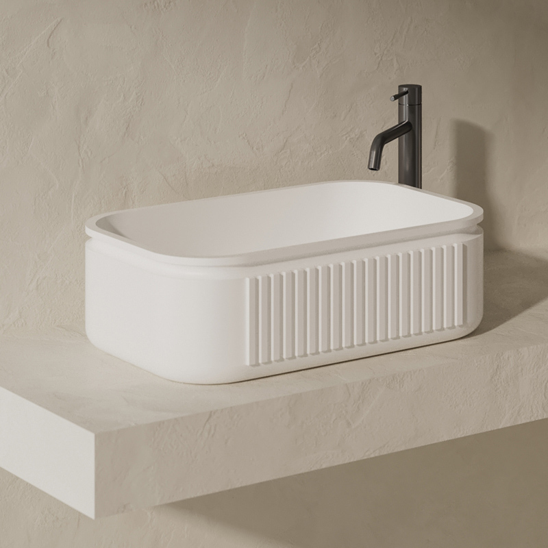 Wholesale High End Quality Solid Surface Above counter Bathroom Sink QJ-RA0702