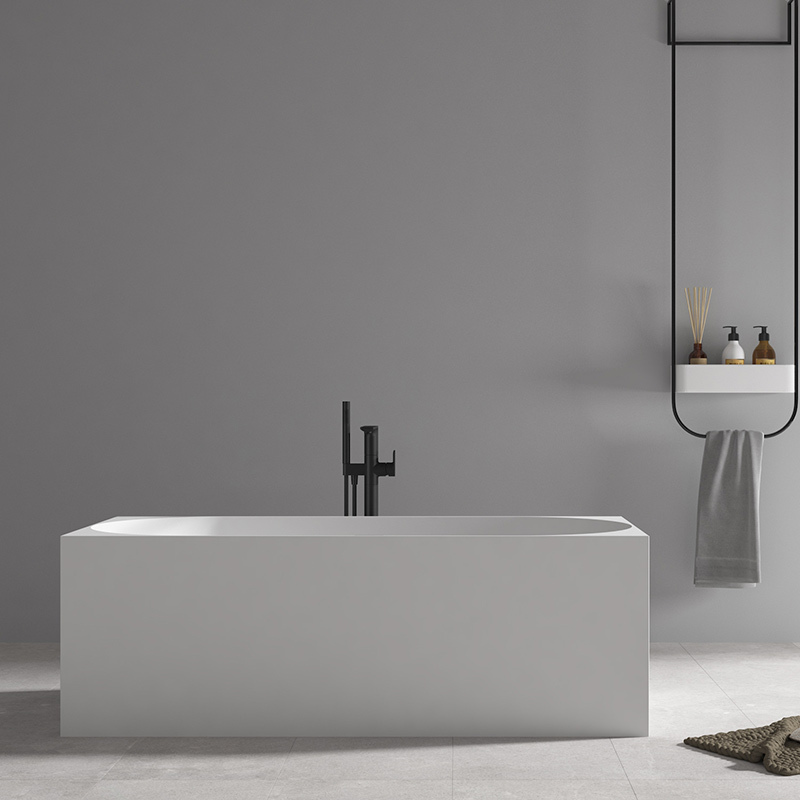 Popular Wholesale Designer Striped Freestanding Rectangular Acrylic Bathtub QJ-Y0115