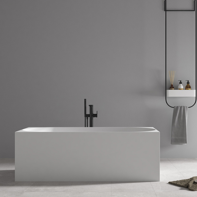 Popular Wholesale Designer Striped Freestanding Rectangular Acrylic Bathtub QJ-Y0115
