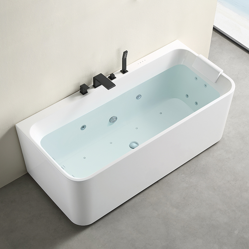 Factory Wholesale Freestanding Unique Shape Soak Heated Massage Bathtub QJ-Y0126M