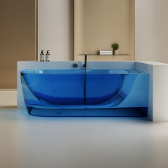 Popular Wholesale Designer Transparent Resin Corner Bathtub QJ-R0703T