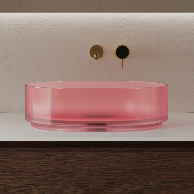 Wholesale Fashion Designer Transparent Above Counter Bathroom Washbasin QJ-RA0001T