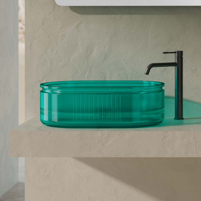 Wholesale Fashion Designer Transparent Above Counter Bathroom Washbasin QJ-RA0701T