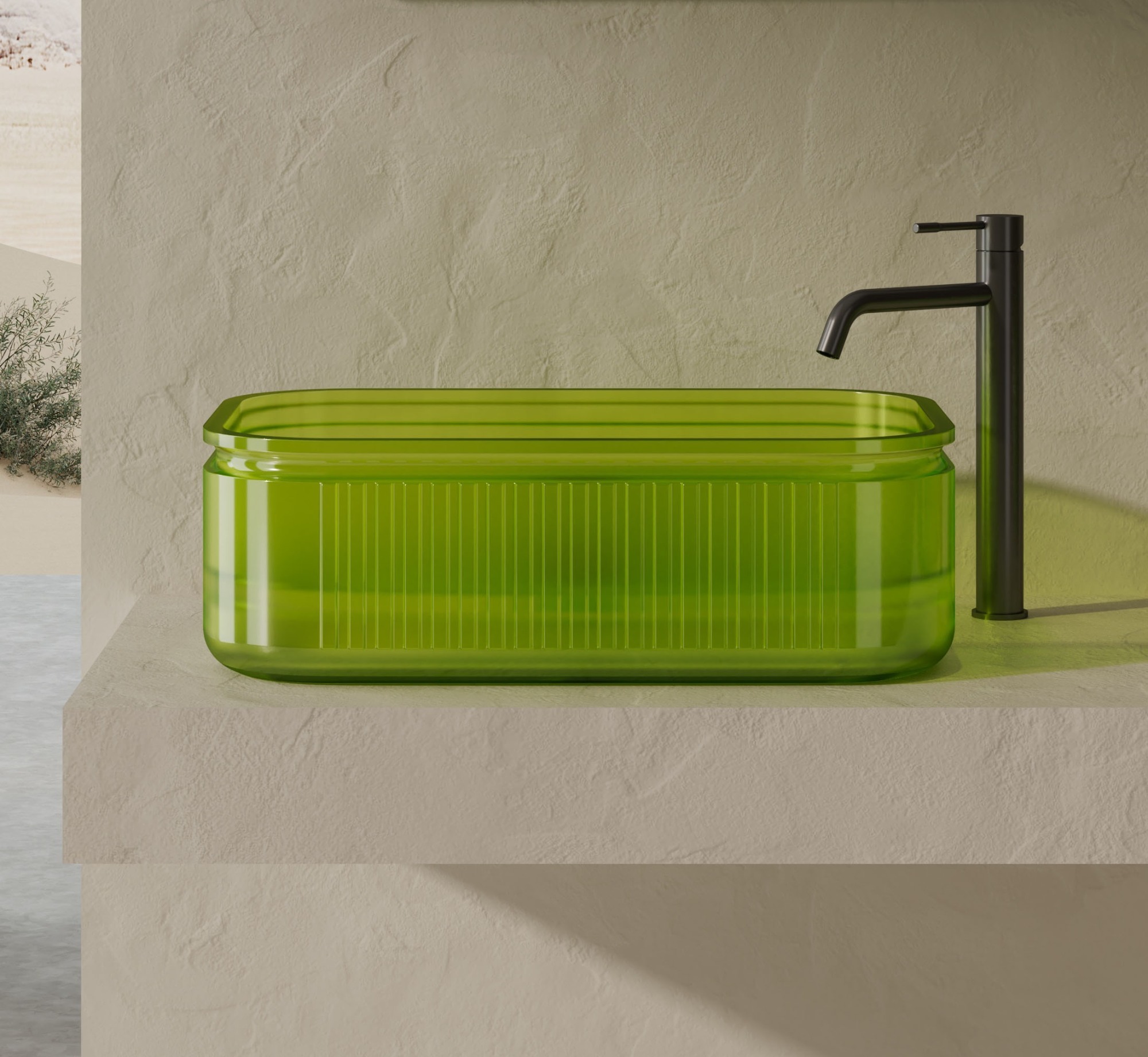 Popular Wholesale Designer Transparent Above Counter Bathroom Washbasin QJ-RA0702T