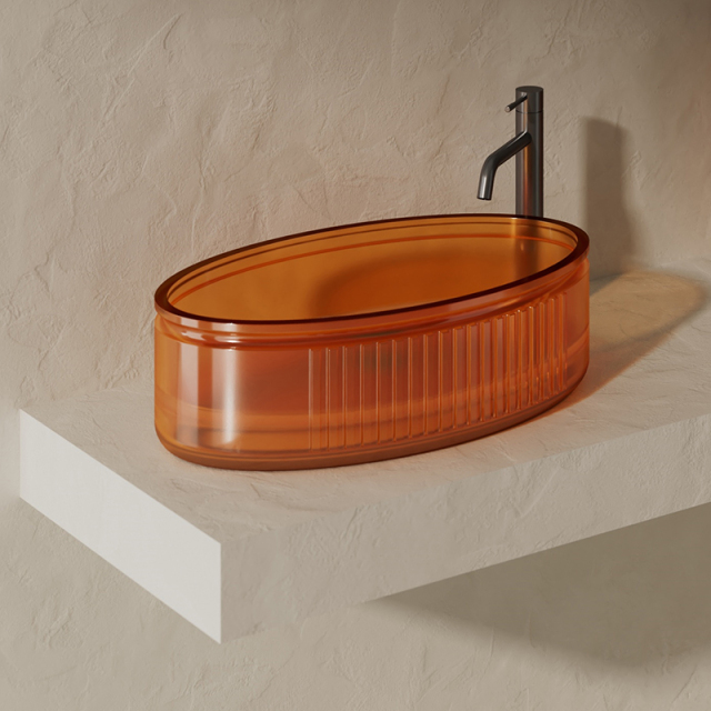 Popular Wholesale Designer Transparent Above Counter Bathroom Washbasin QJ-RA0708T