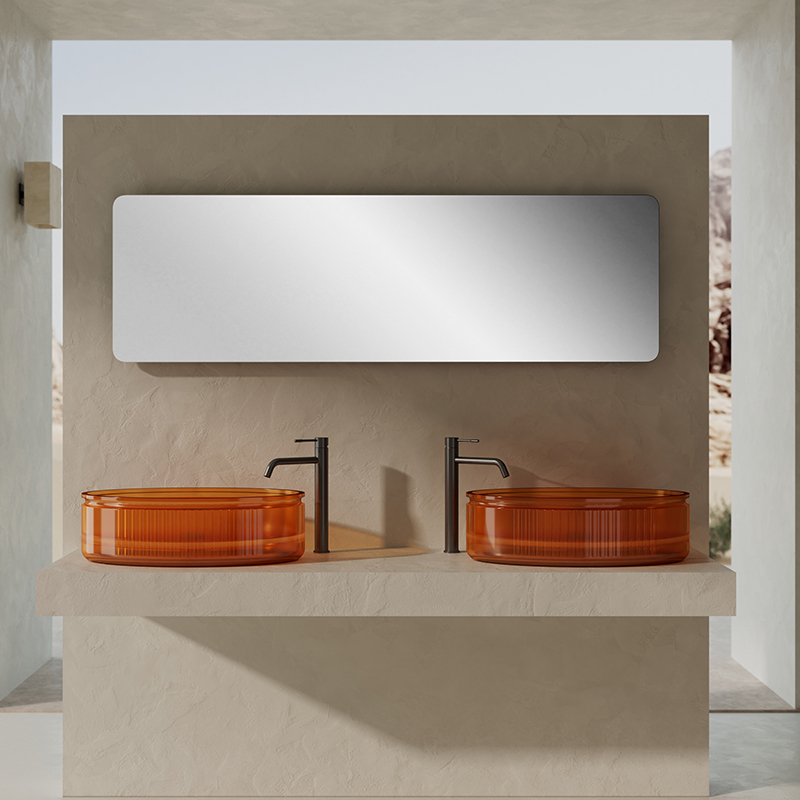 Popular Wholesale Designer Transparent Above Counter Bathroom Washbasin QJ-RA0708T